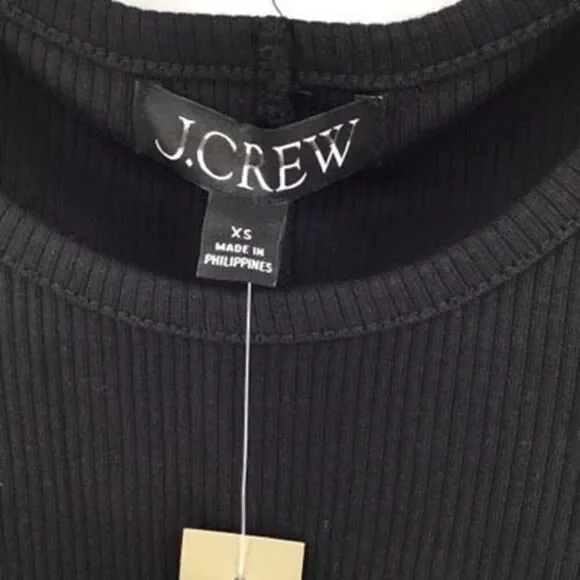 NWT J Crew Black Re Imagined Ribbed Crew Neck Fitted Pullover Tank Top XS - Picture 3 of 9